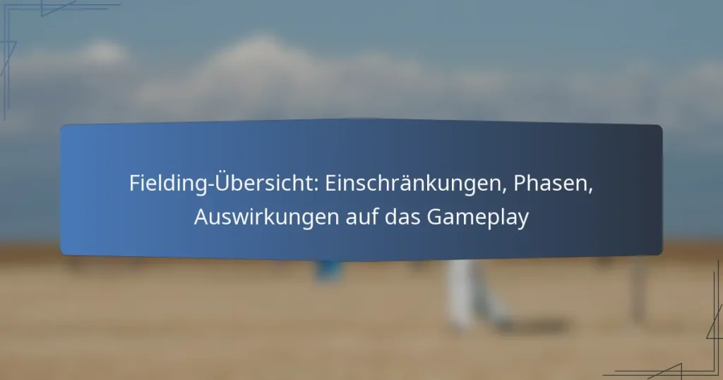 Fielding-Übersicht: Einschränkungen, Phasen, Auswirkungen auf das Gameplay