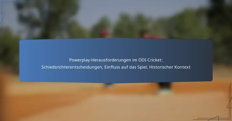 Powerplay-Herausforderungen im ODI-Cricket: Schiedsrichterentscheidungen, Einfluss auf das Spiel, Historischer Kontext